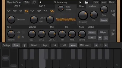 AudioKit Synth One Synthesizer سکرین شاٹس