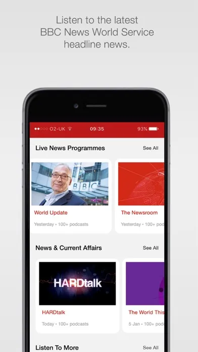 Capturas de pantalla de BBC World Service