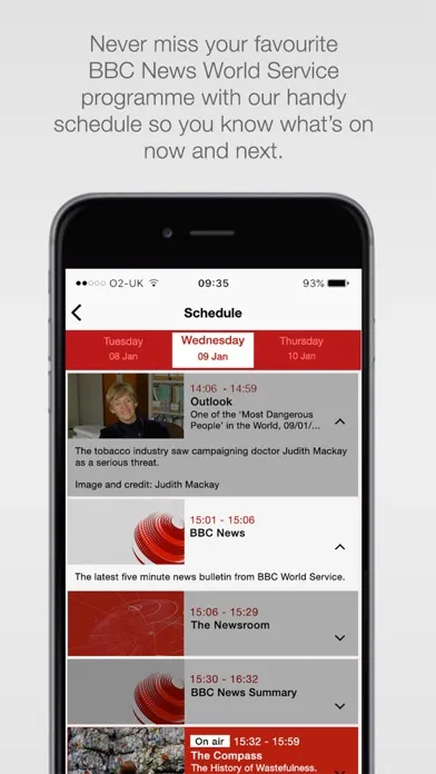Capturas de pantalla de BBC World Service
