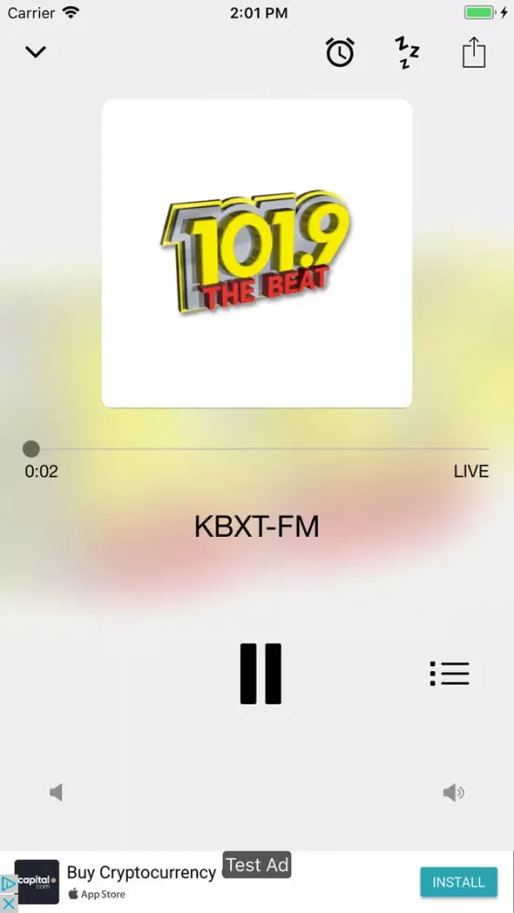 Captures d'écran de KBXT-FM
