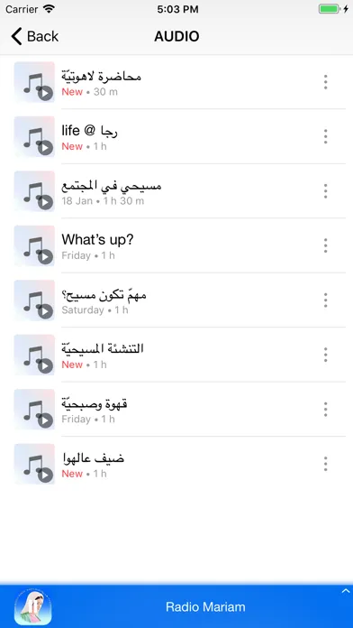 Ảnh chụp màn hình của Radio Mariam-Arabic