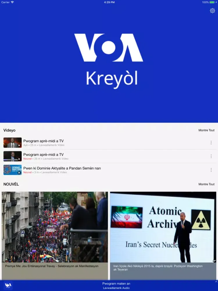 VOA Kreyòl iPad  スクリーンショット