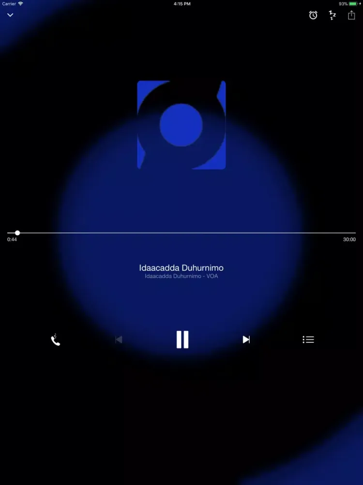 Capturas de tela do VOA Somali iPad 