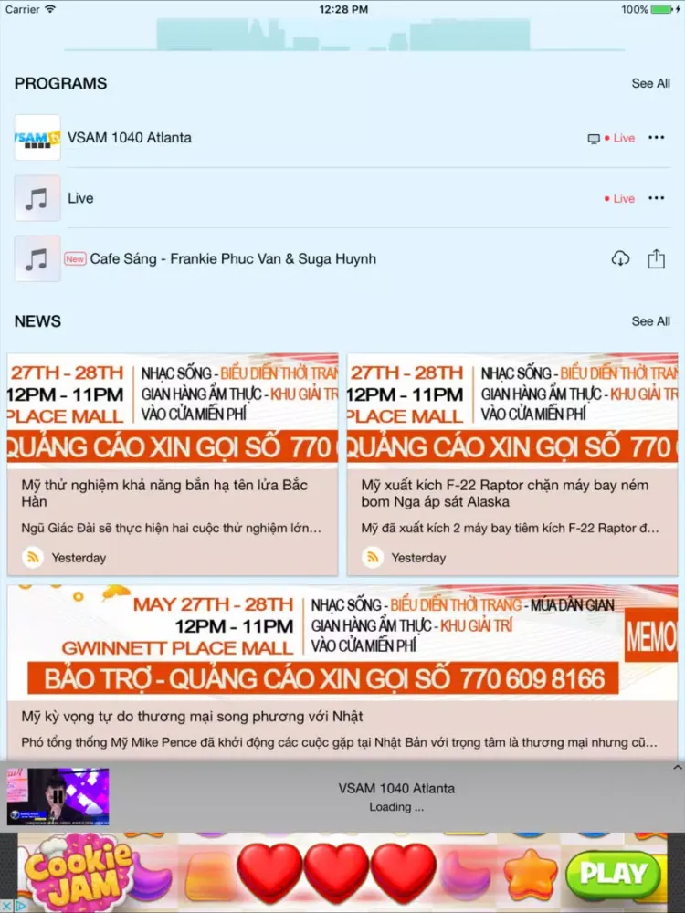Capturas de tela do VSAM 1040 AM Atlanta iPad 