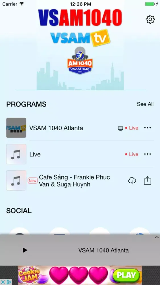 Capturas de tela do VSAM 1040 AM Atlanta