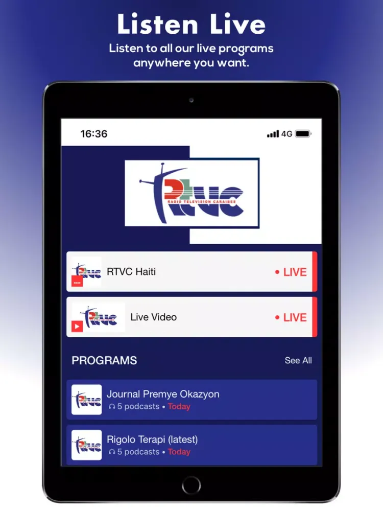 RTVC HAITI iPad  Screenshots