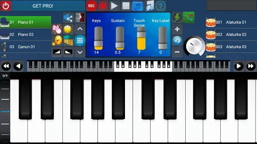Capturas de tela do Portable ORG Keyboard
