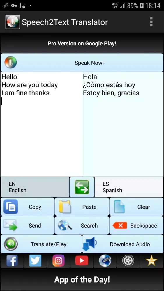 Tangkapan layar Speech to Text TTS Translator