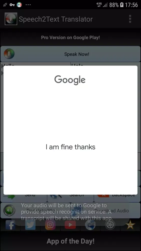 Tangkapan layar Speech to Text TTS Translator