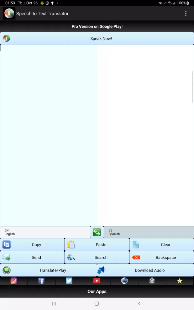Tangkapan layar Speech to Text TTS Translator