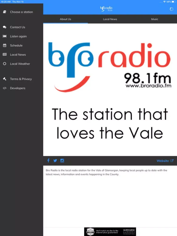 ภาพหน้าจอของ Bro Radio - Vale of Glamorgan iPad 