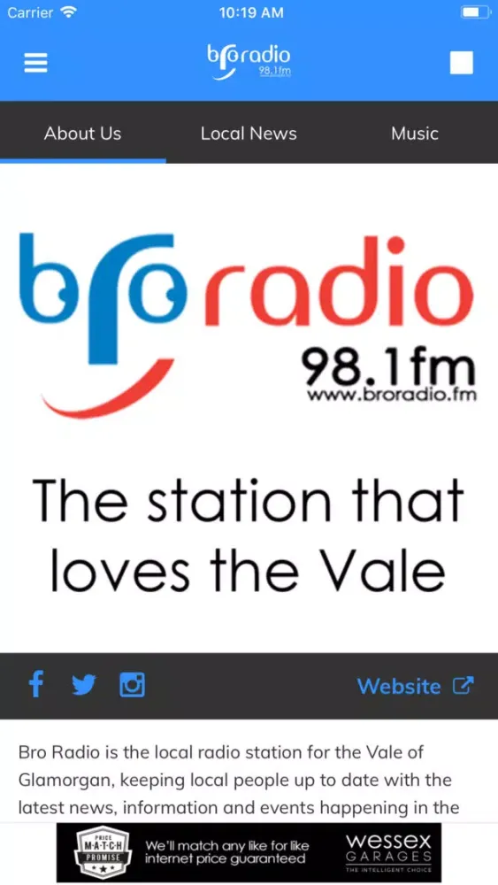 ภาพหน้าจอของ Bro Radio - Vale of Glamorgan