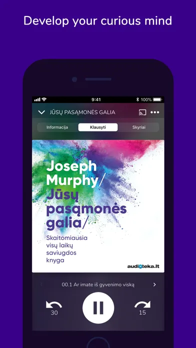 Capturas de tela do Audioteka