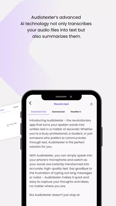 Zrzuty ekranu Audio Texter: Records to Text