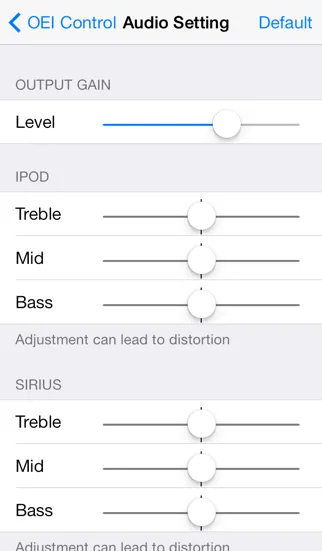 Audiovox OEI Control Screenshots