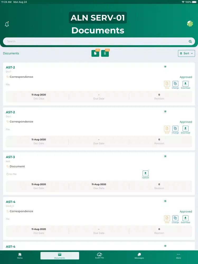 Tangkapan layar Audit File Box iPad 
