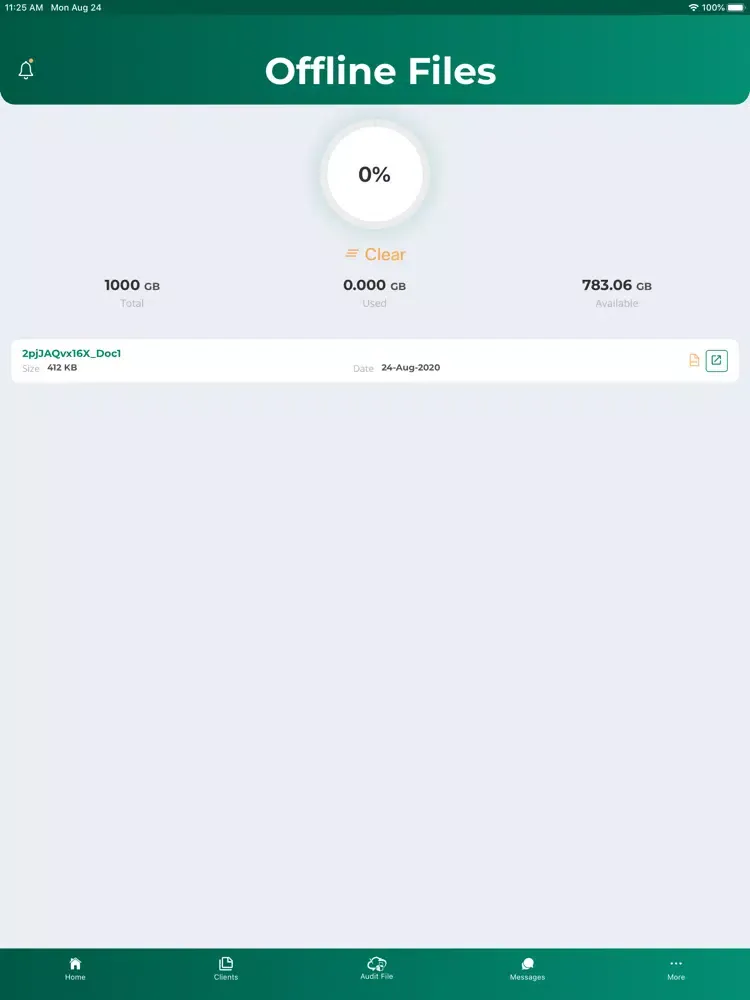 Tangkapan layar Audit File Box iPad 