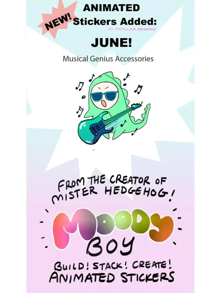 Moody Boy Animated Stickers - Build Stack Create ! iPad  Screenshots