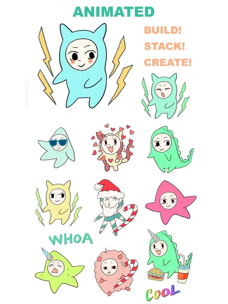 Moody Boy Animated Stickers - Build Stack Create ! iPad  Screenshots