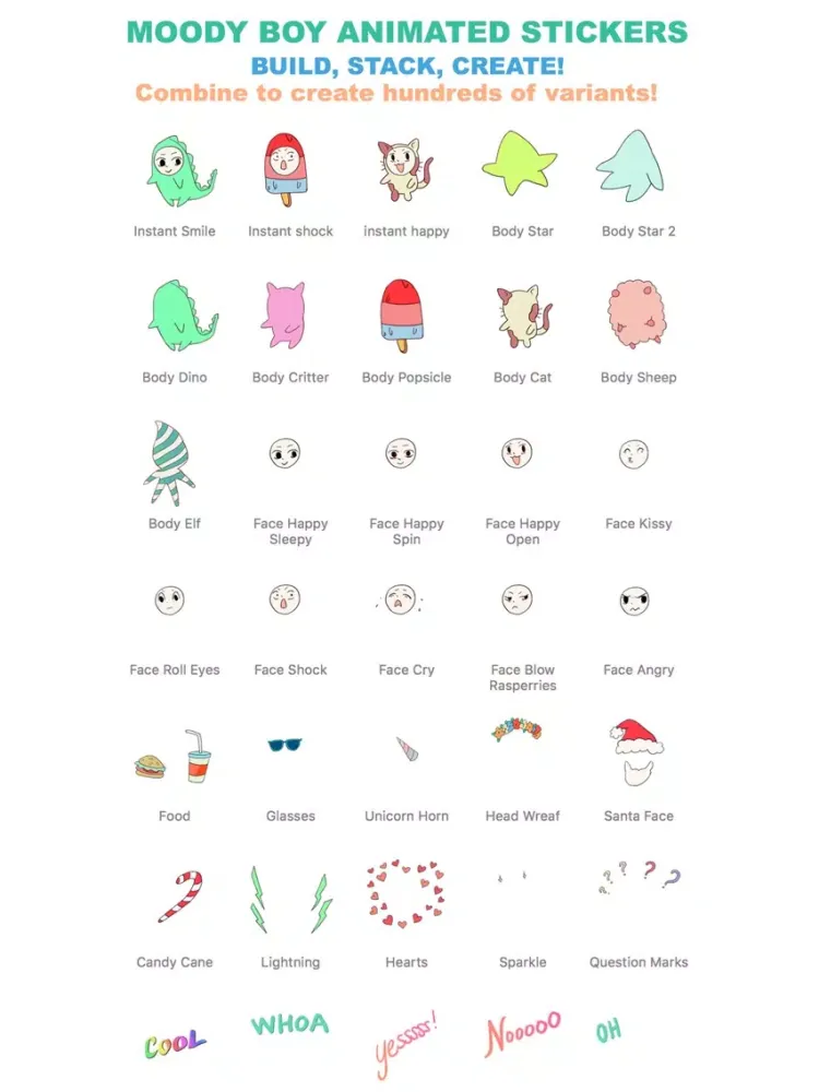 Moody Boy Animated Stickers - Build Stack Create ! iPad  Screenshots