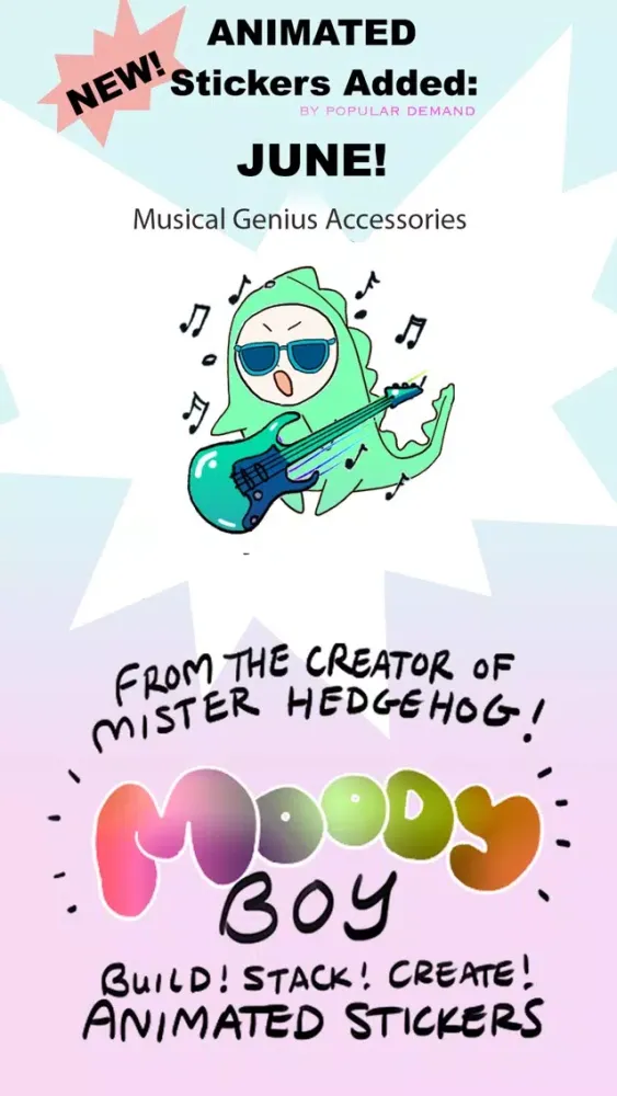 Moody Boy Animated Stickers - Build Stack Create ! Screenshots