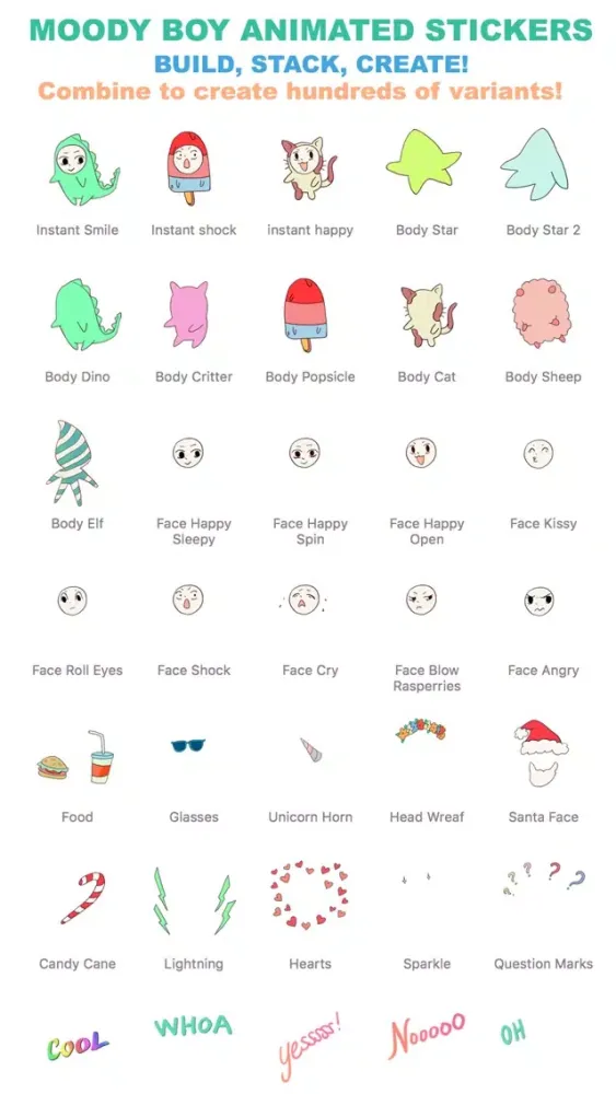 Moody Boy Animated Stickers - Build Stack Create ! Screenshots