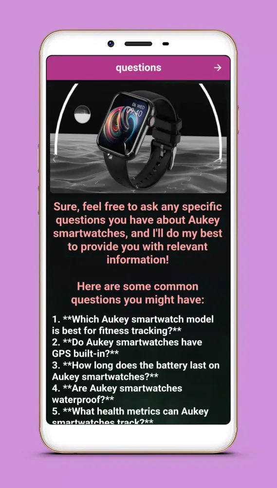 صور aukey smartwatch guide