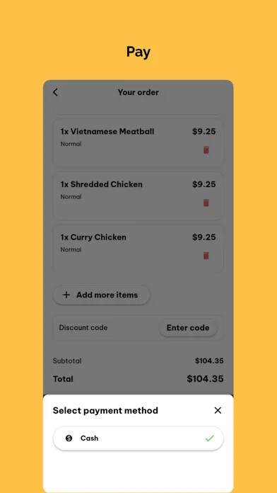 Ảnh chụp màn hình của AUM ORDER
