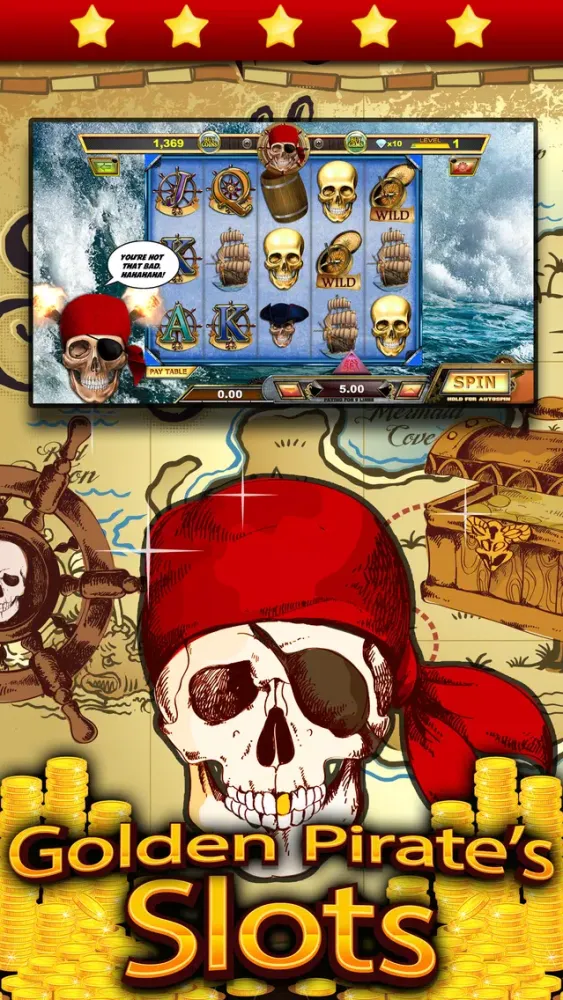 Golden Pirate's Legends Slots Machines FREE - Spin the pirate kings wheel to win the caribbean bay slots casino स्क्रीनशॉट