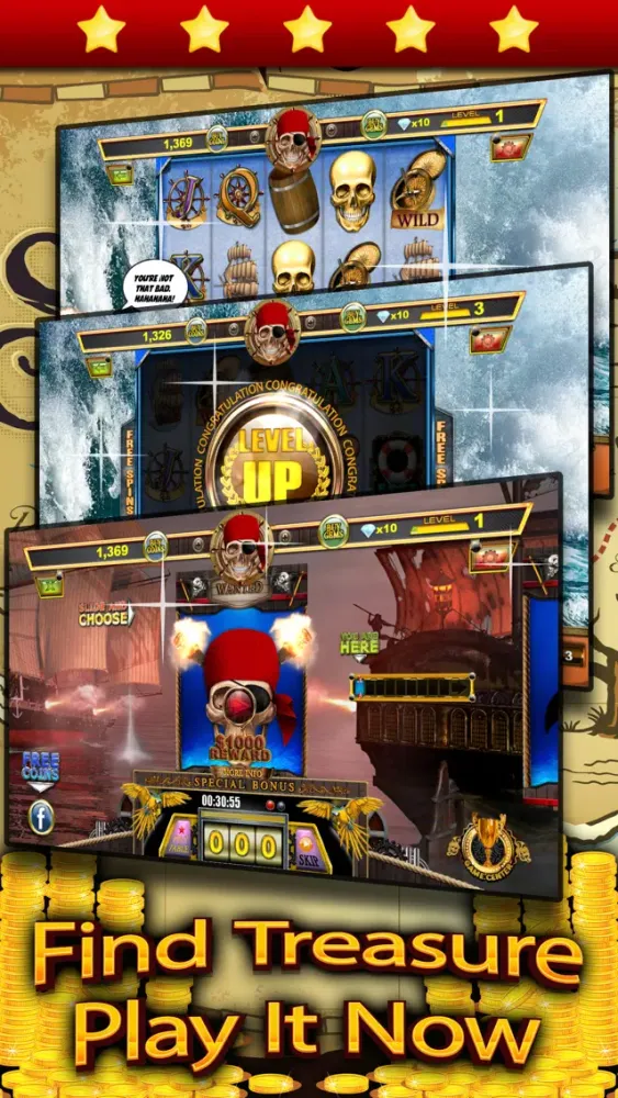 Golden Pirate's Legends Slots Machines FREE - Spin the pirate kings wheel to win the caribbean bay slots casino स्क्रीनशॉट