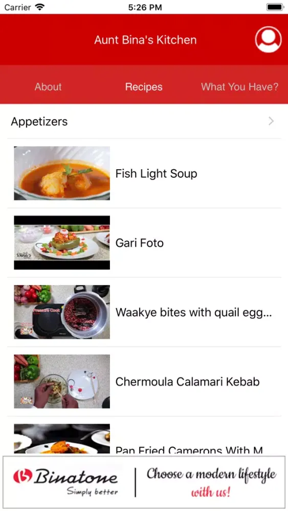 Ảnh chụp màn hình của Aunt Bina's Kitchen