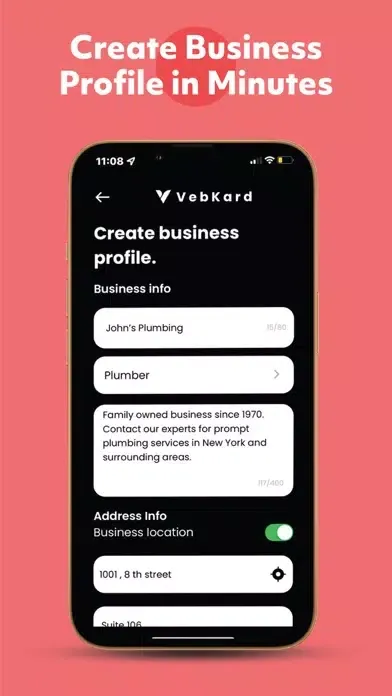 Ảnh chụp màn hình của VebKard - Website Builder