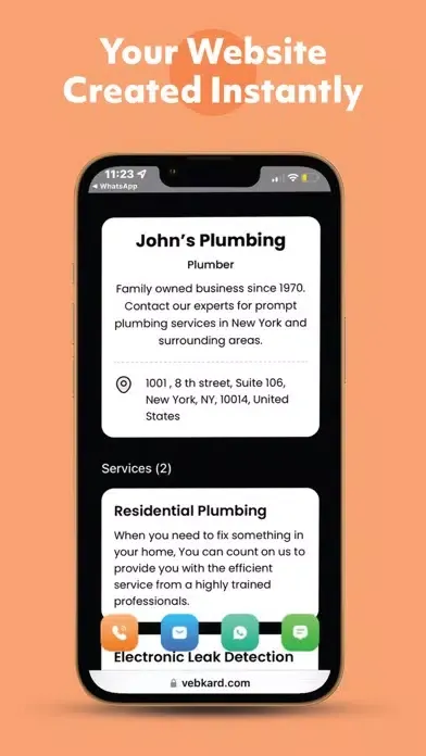 Ảnh chụp màn hình của VebKard - Website Builder
