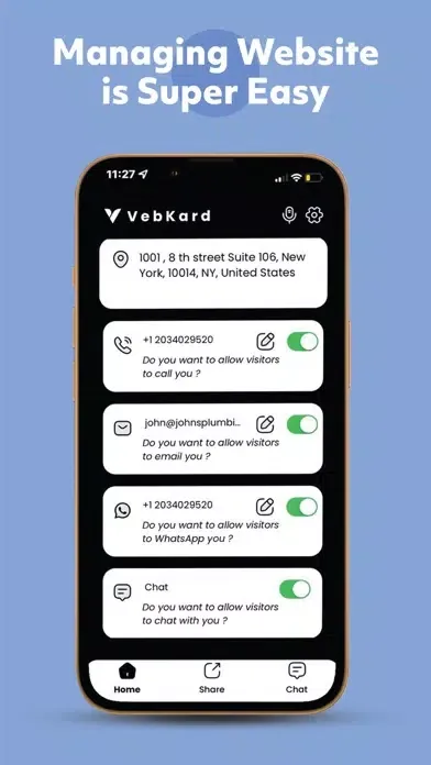 Ảnh chụp màn hình của VebKard - Website Builder