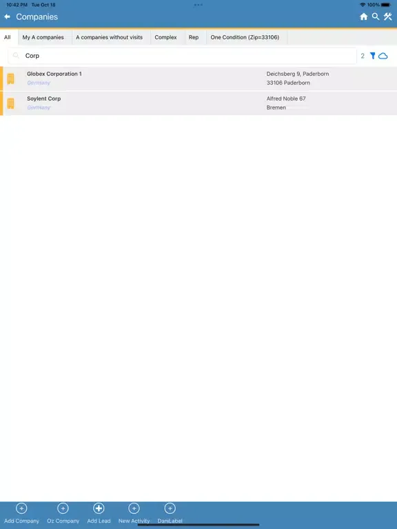 Capturas de pantalla de CRM.Client iPad 
