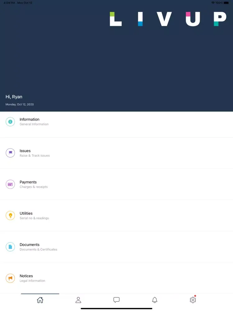 ภาพหน้าจอของ LivUp Long-Term Rental iPad