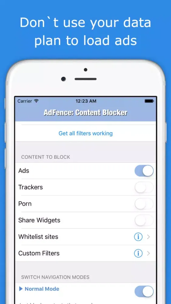 Captures d'écran de AdFence: Content Blocker