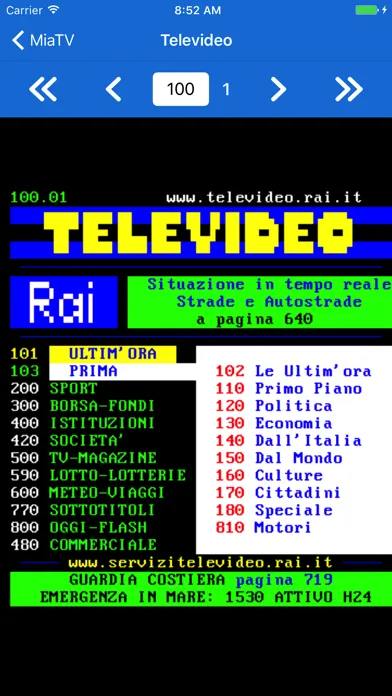 Capturas de tela do miaTV - Guida canali TV