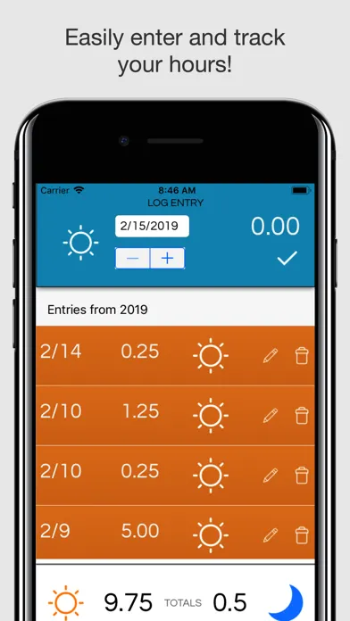 Ảnh chụp màn hình của Learner's Permit Log Tracker