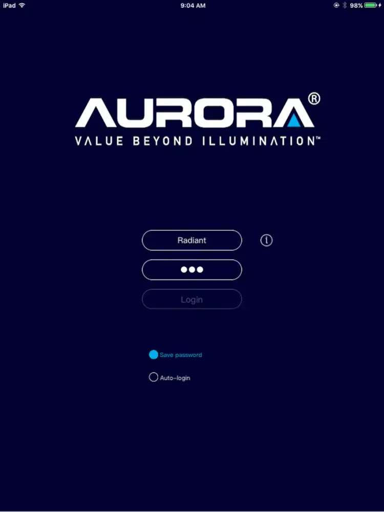 Zrzuty ekranu Aurora BLE iPad 