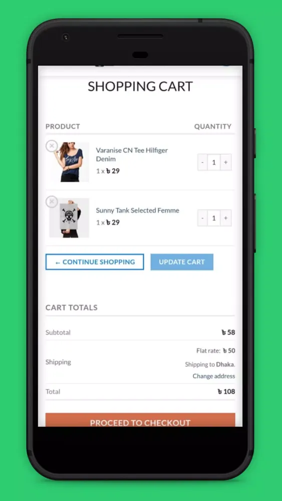 Aurora eCommerce Store App Screenshots