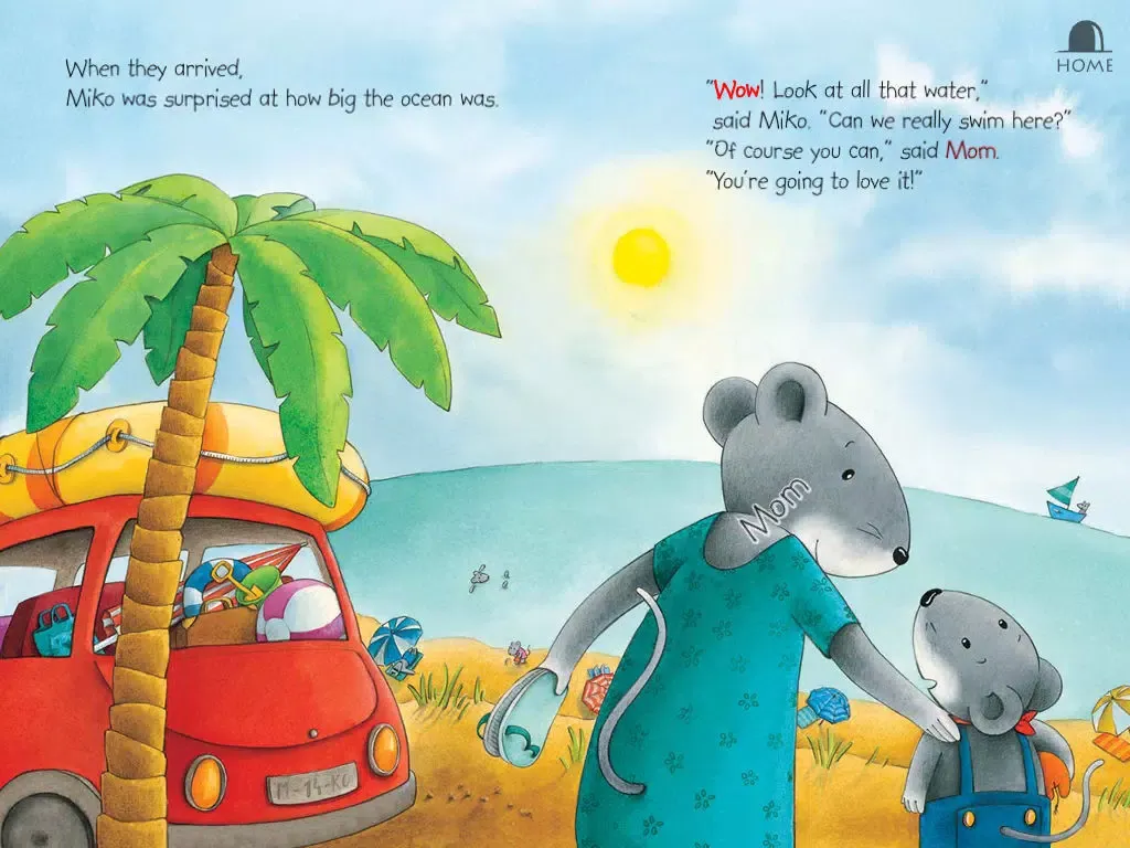 Miko Goes on Vacation: An interactive bedtime story book for kids about Miko’s first beach holiday, where he enjoys swimming and making new friends, by Brigitte Weninger illustrated by Stephanie Roehe. (iPad “Lite” version; by Auryn Apps) iPad  سکرین شاٹس