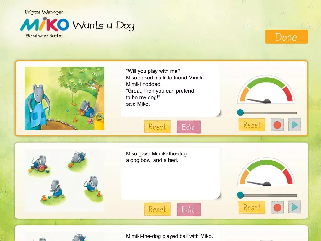 Miko Wants a Dog: An interactive kids bedtime story book about a mouse wanting a pet to play with and how he gets one by helping his neighbor, by Brigitte Weninger illustrated by Stephanie Roehe (iPad “Lite” version; by Auryn Apps) iPad  स्क्रीनशॉट