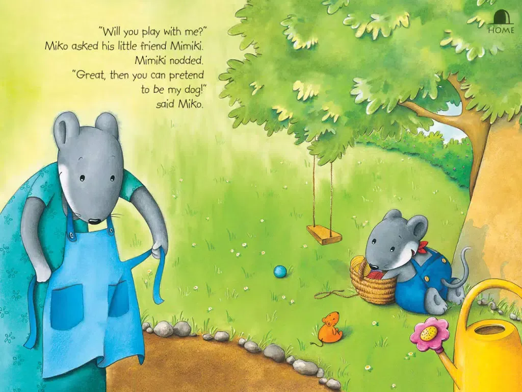 Miko Wants a Dog: An interactive kids bedtime story book about a mouse wanting a pet to play with and how he gets one by helping his neighbor, by Brigitte Weninger illustrated by Stephanie Roehe (iPad “Lite” version; by Auryn Apps) iPad  स्क्रीनशॉट