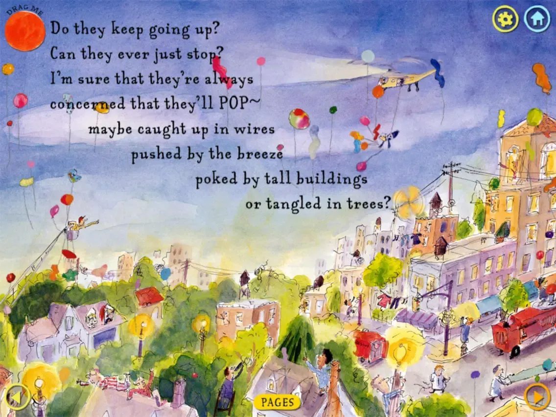 Capturas de pantalla de Where Do Balloons Go? An Uplifting Mystery : a creativity-enhancing kid's book by Jamie Lee Curtis (by Auryn Apps) iPad 