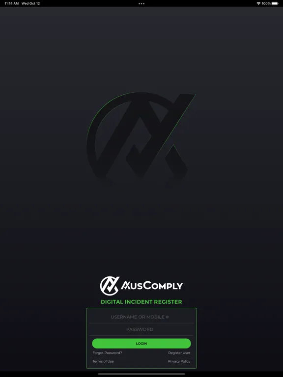 Tangkapan layar AusComply - Digital Compliance iPad