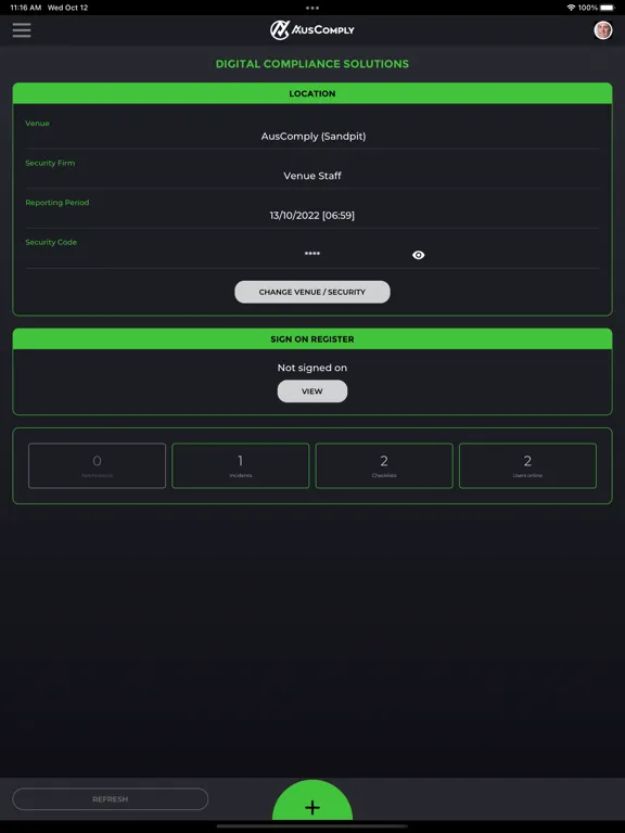 Tangkapan layar AusComply - Digital Compliance iPad