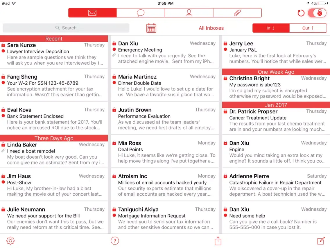 ExtraSecure - Encrypted End-to-End Private Email iPad  سکرین شاٹس