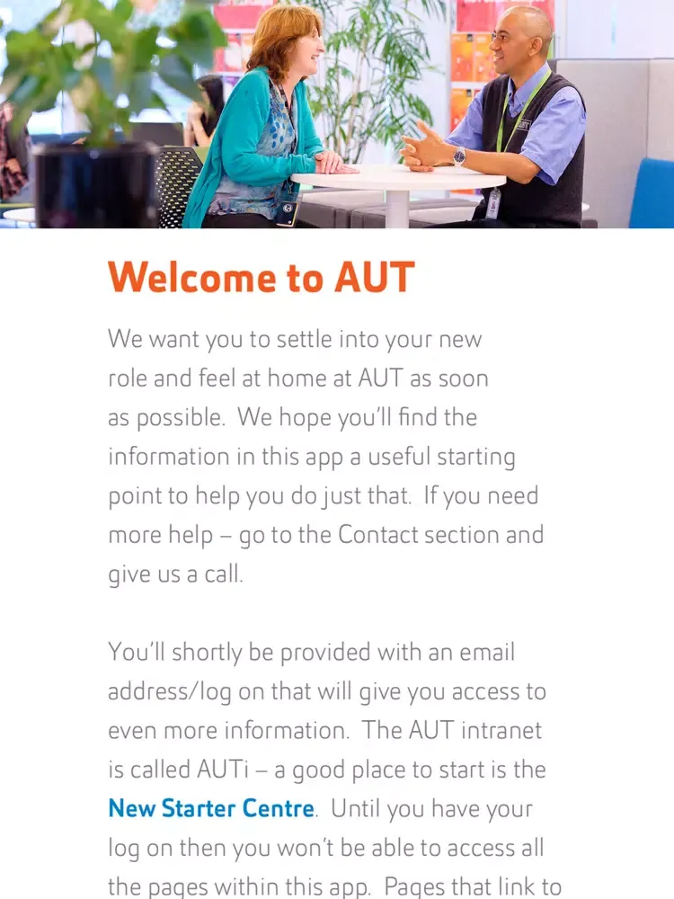 Ảnh chụp màn hình của A Good Start at AUT iPad 