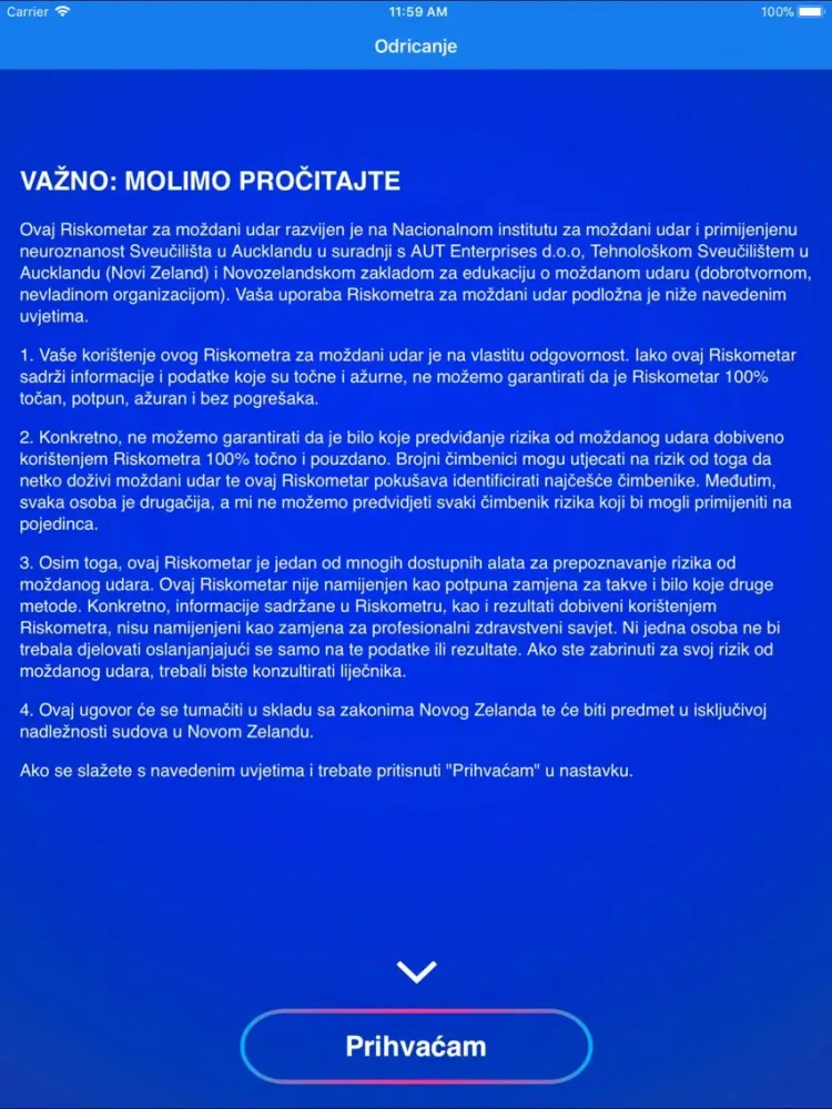 Stroke RiskoMeter CroatianLite iPad 应用截图